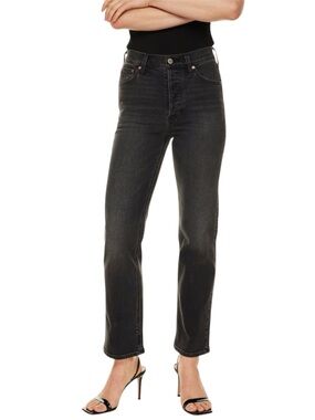 Aritzia Denim Forum The Arlo High Rise Straight 28L Black Eyeliner Size 27